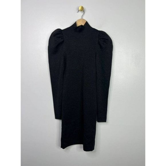 Alice + Olivia Issa Metallic Turtleneck Mini Dress Women's Black Size: XS NWOT - Picture 2 of 9